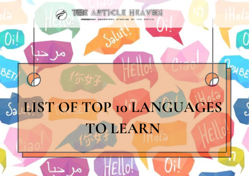 List of Top Ten Languages to Learn