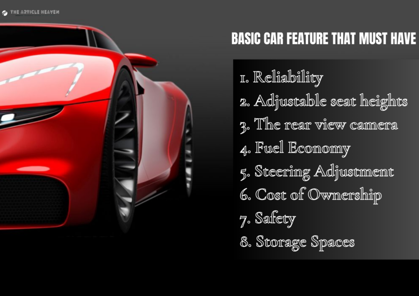 List Of Basic Car Features List